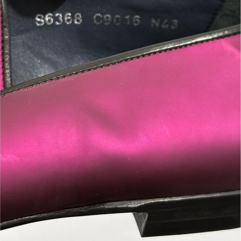 Ron Tomson Patent Leather Loafer Metallic Fuchsia Pink Polished Shoes Slip On 43